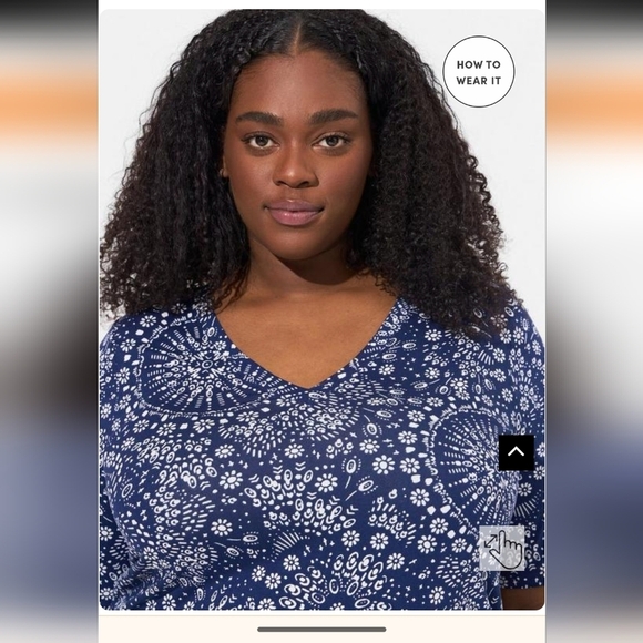 Torrid Favorite Tunic Super Soft blue V-Neck Tee Size 1x - Picture 5 of 11